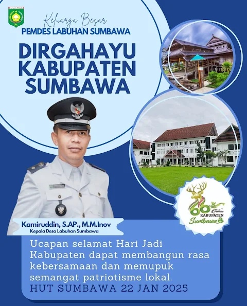 Keluarga Besar Pemdes Labuhan Sumbawa Mengucapkan Dirgahayu Kabupaten Sumbawa ke 66