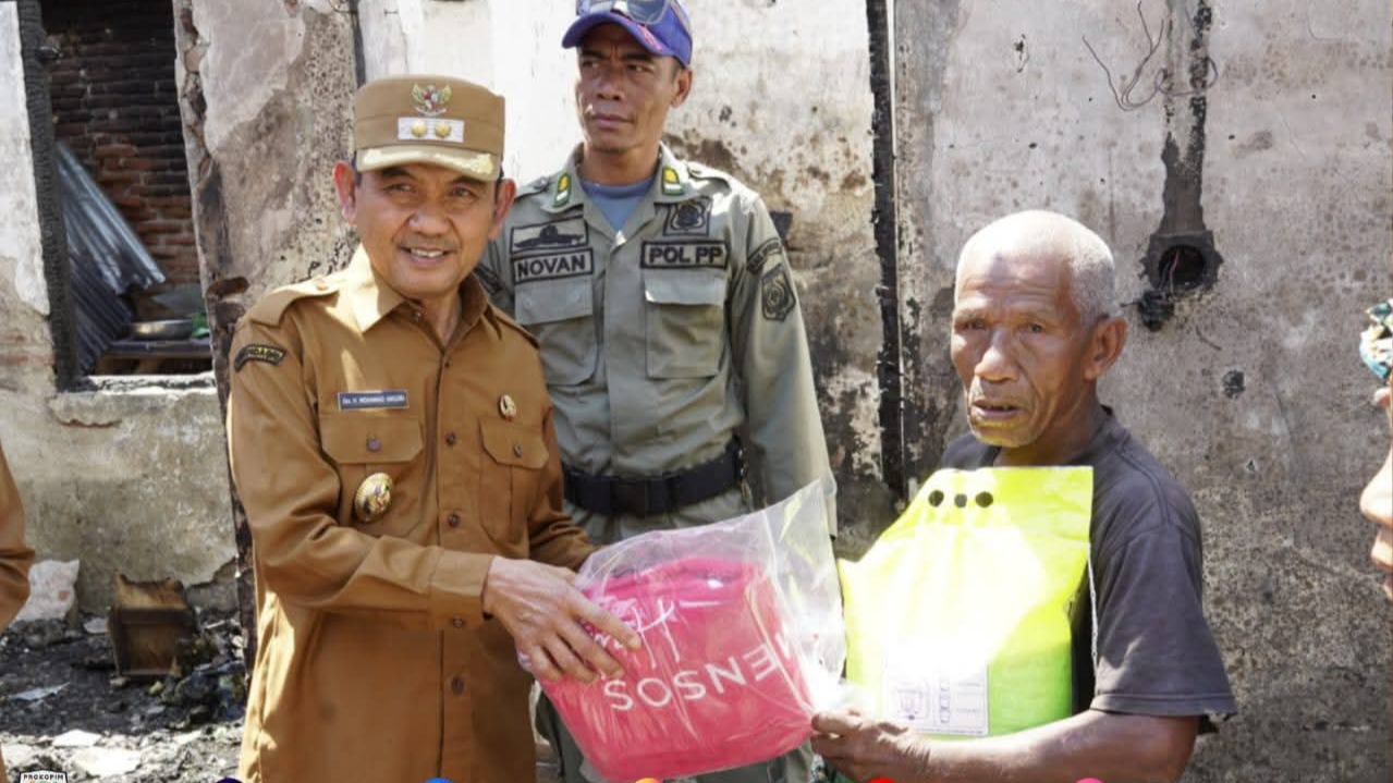 Gercep, Wabup Sumbawa Tinjau Lokasi Kebakaran di Pekat