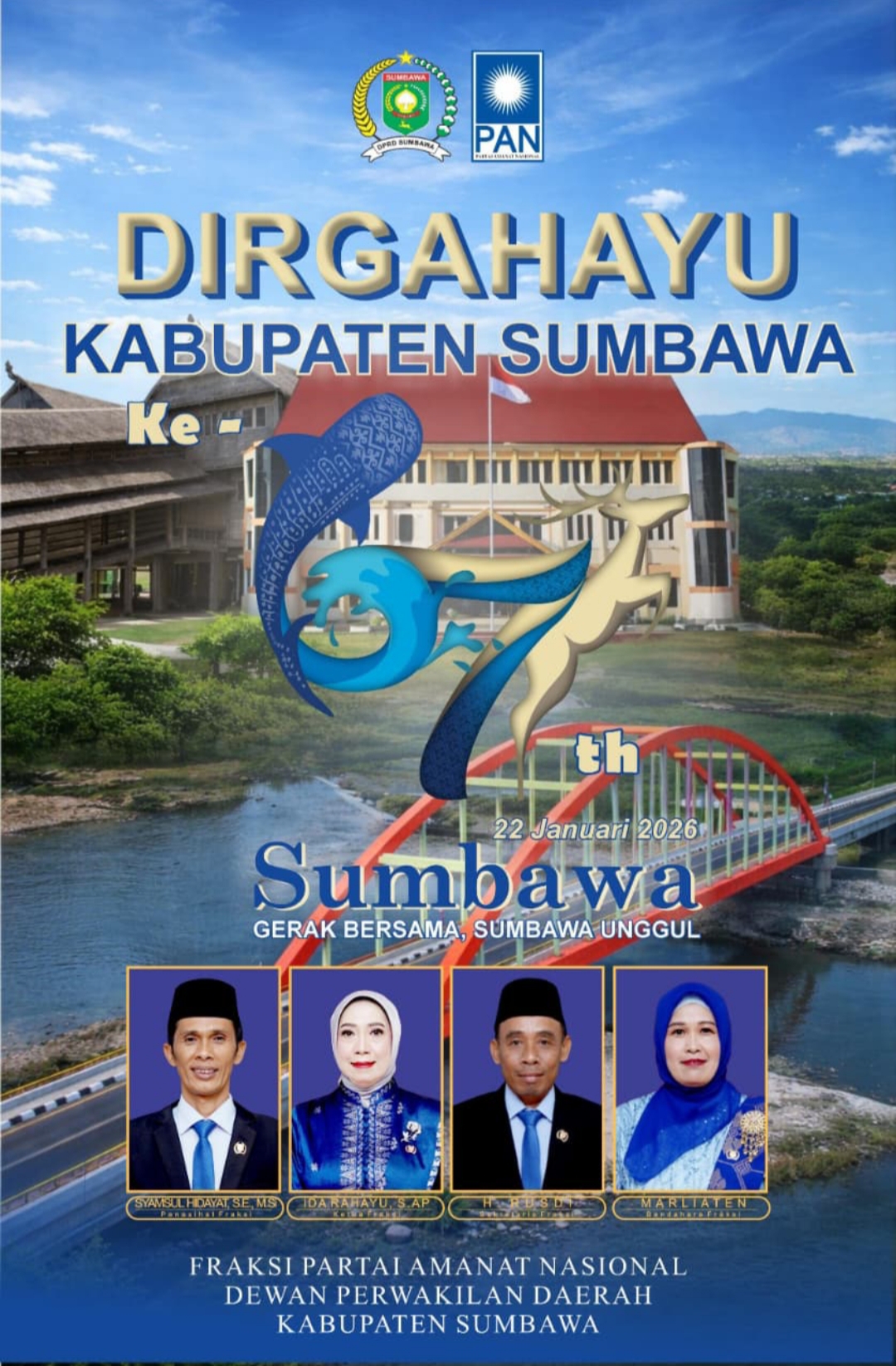 Fraksi PAN DPRD Sumbawa Mengucapkan Dirgahayu Kabupaten Sumbawa ke 67