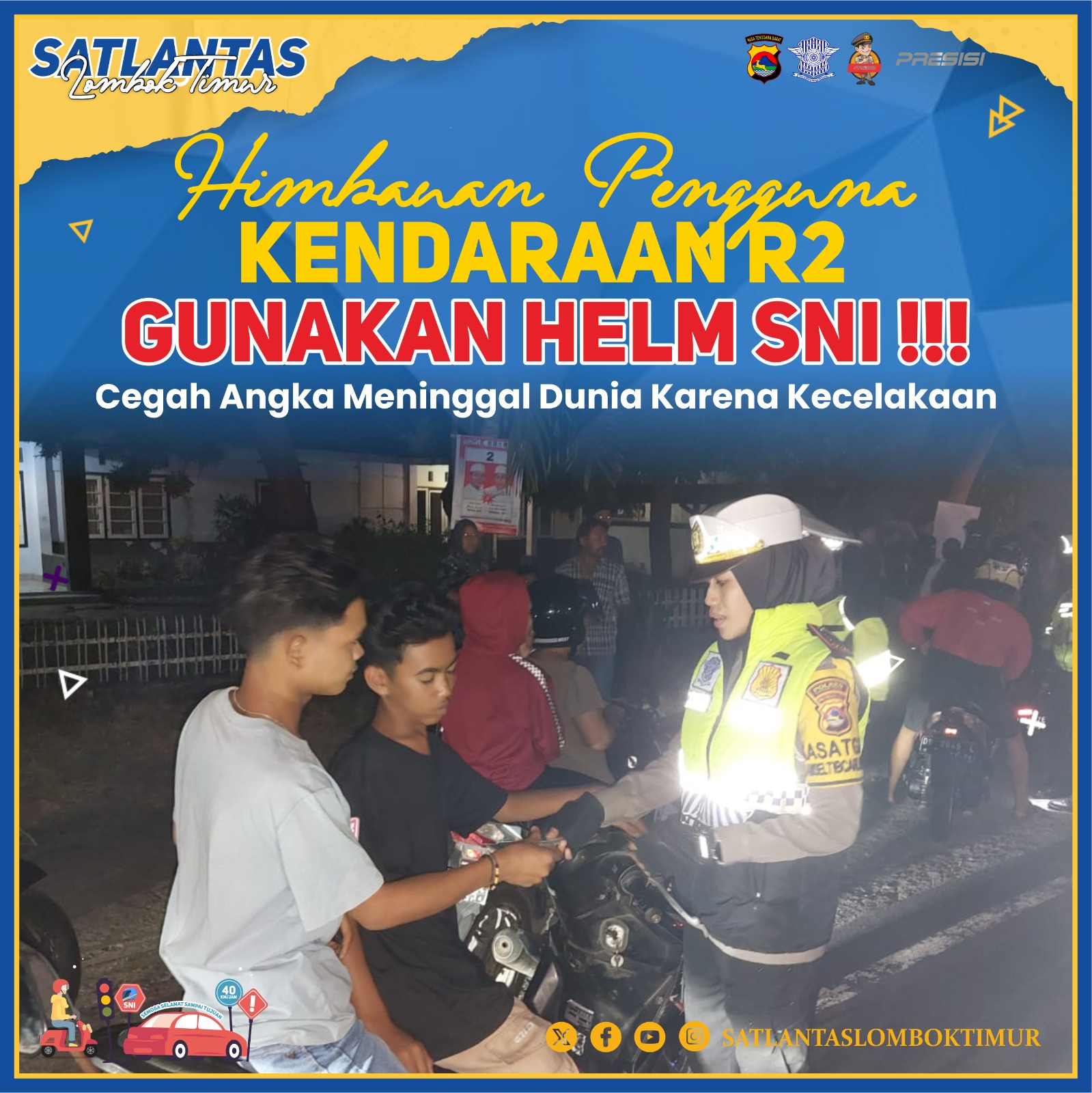 Satuan lalulintas polres Lombok Timur Himbauan Dalam Upaya Pencegahan Kecelakaan LaluLintas