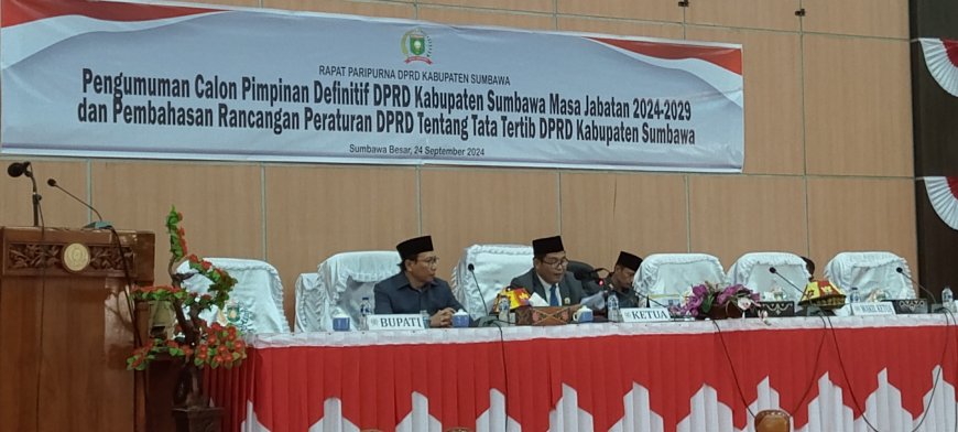 DPRD Kabupaten Sumbawa Umumkan Calon Pimpinan Definitif Masa Jabatan 2024-2029