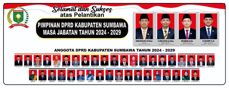 Keluarga Besar Bapenda Kabupaten Sumbawa Mengucapkan Selamat Dilantik Pimpinan DPRD Kabupaten Sumbawa Periode 2024-2029
