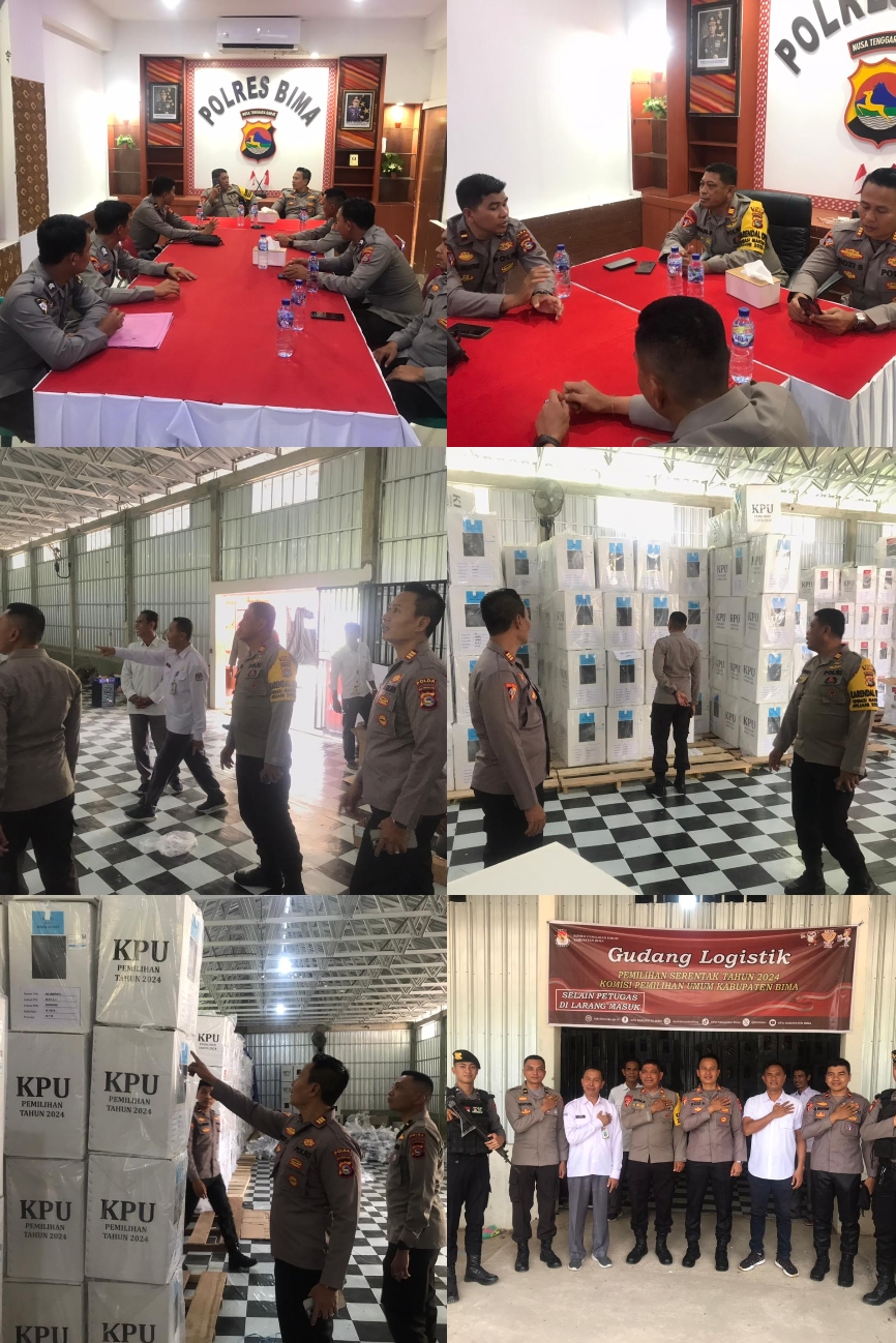 Atensi Pengamanan dan Pendistribusian Logistik Pilkada NTB, Polda NTB Supervisi Polres Bima Kabupaten