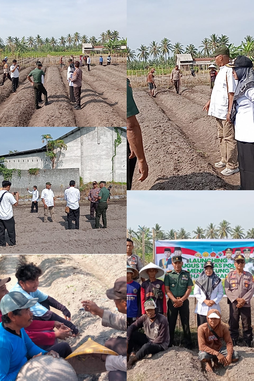 mendukung program Asta Cita 100 Hari kerja presiden RI Kapolsek Labuhan Haji hadiri acara launching Gugus Tugas Polri mendukung Ketahanan Pangan