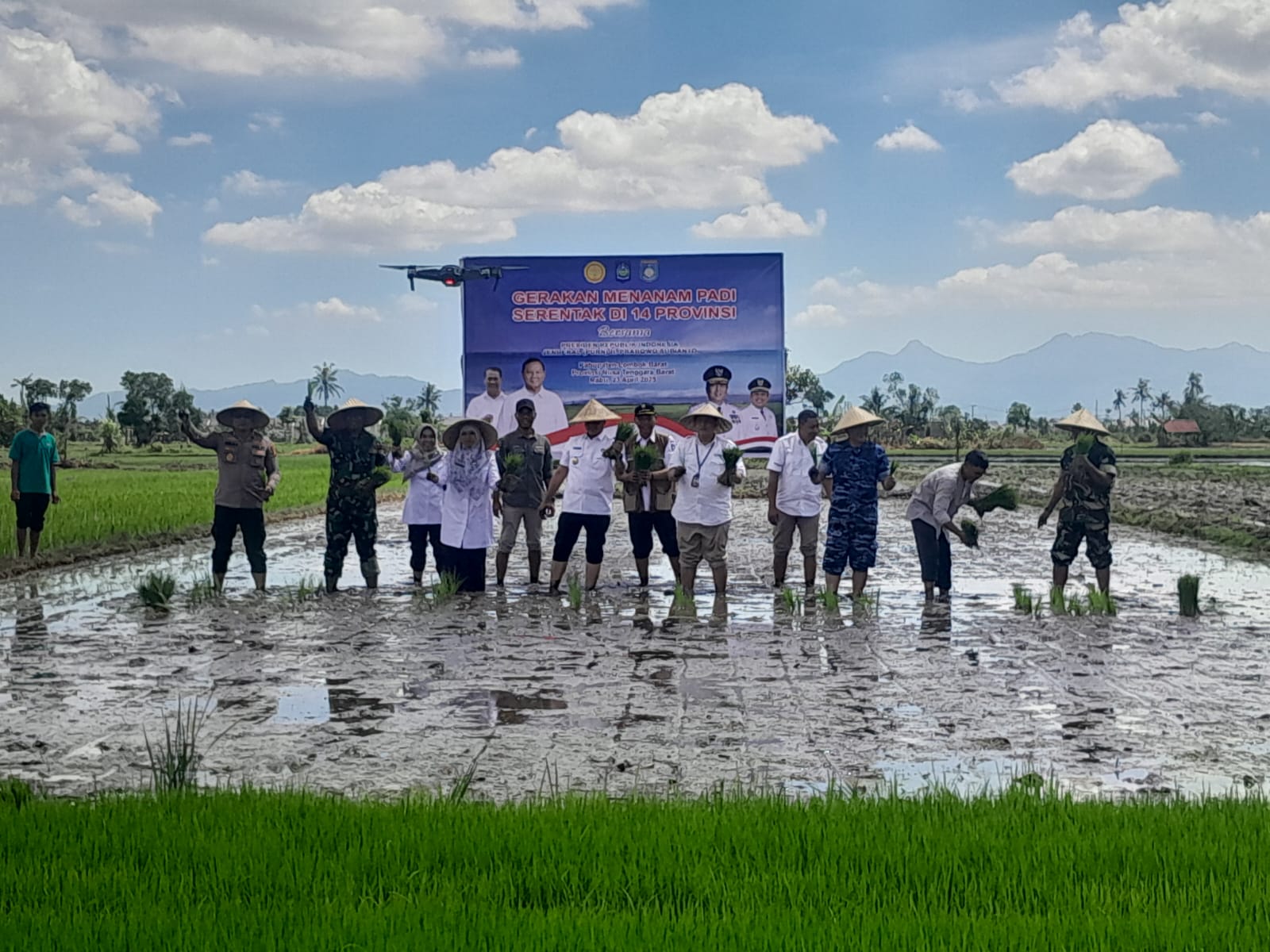 Virtual Tanam Padi Serentak di 14 Provinsi, Provinsi NTB Dipusatkan di Poktan Pohdane Utara